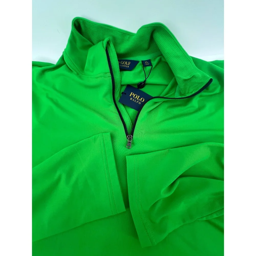 Polo Golf Ralph Lauren Quarter Zip Long Sleeve Pullover Shirt Bright‎ Green XL